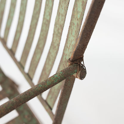 Pair Antique French or Spanish Wrought Iron Garden Chairs