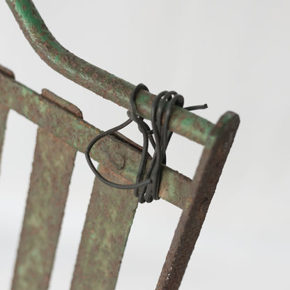 Pair Antique French or Spanish Wrought Iron Garden Chairs