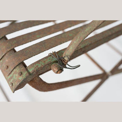 Pair Antique French or Spanish Wrought Iron Garden Chairs