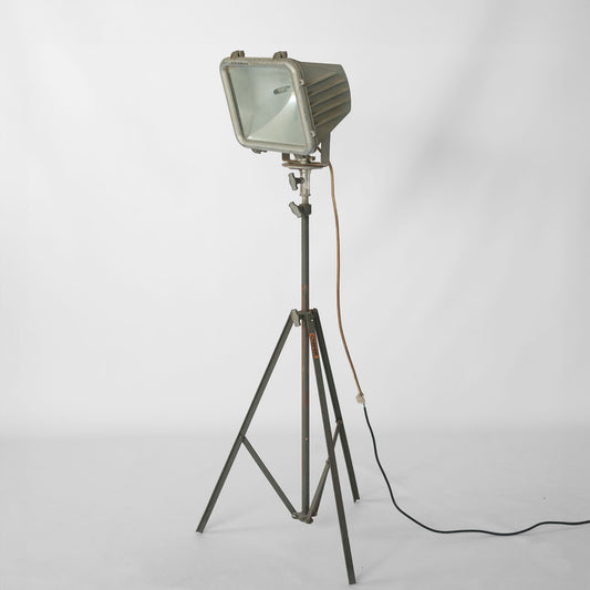 1950s Industrial Tripod Floor Lamp