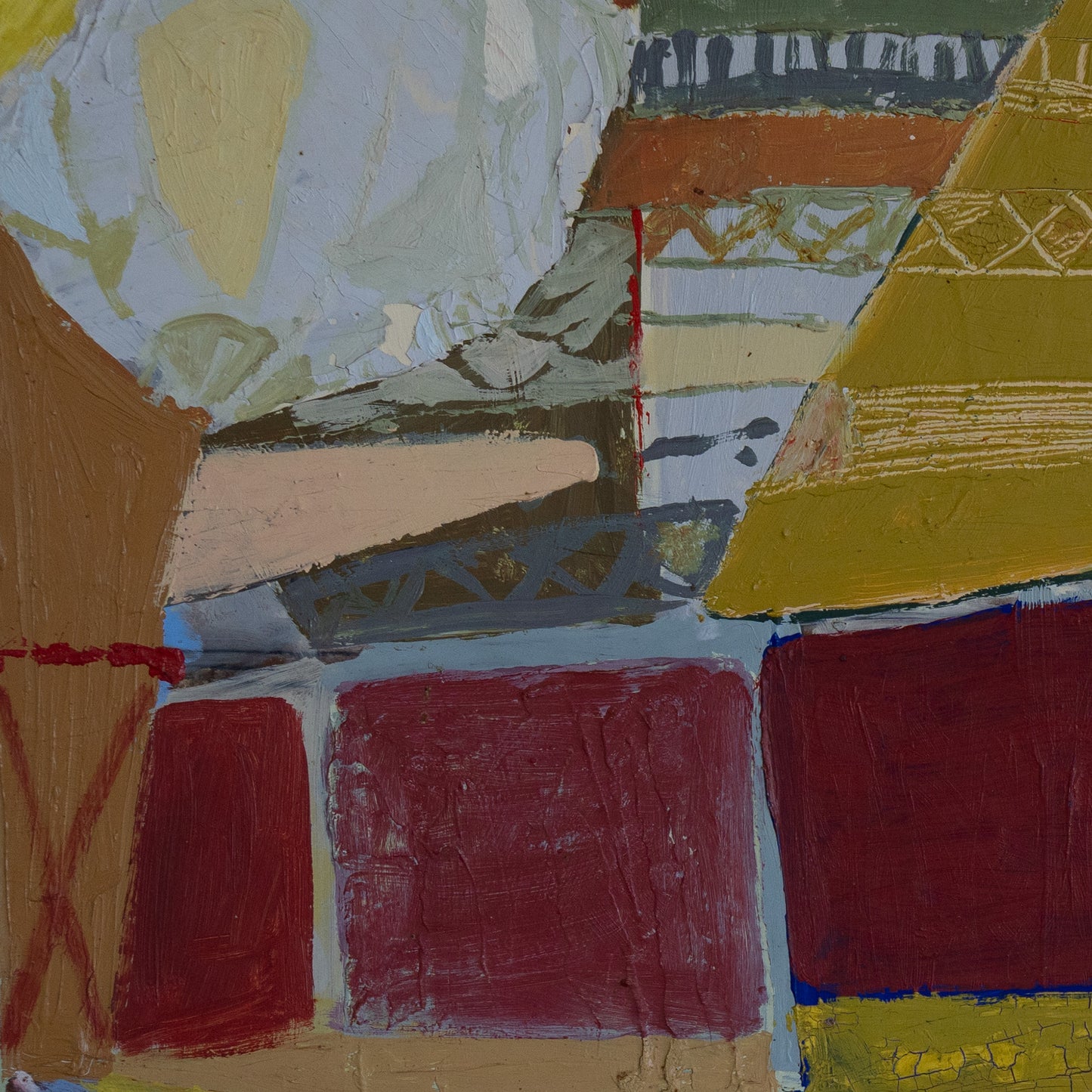 Large Abstract Oil Composition – Mid-20th Century - Signed Lita