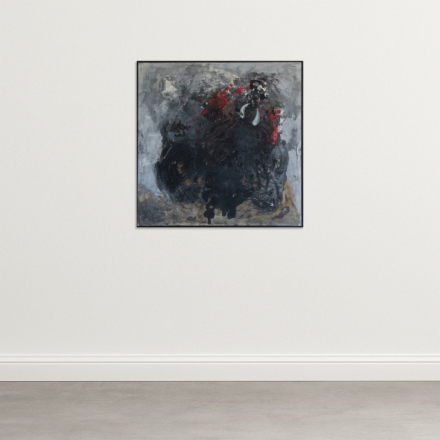 Abstract Expressionist Composition – Original Mixed Media on Canvas