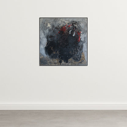 Abstract Expressionist Composition – Original Mixed Media on Canvas