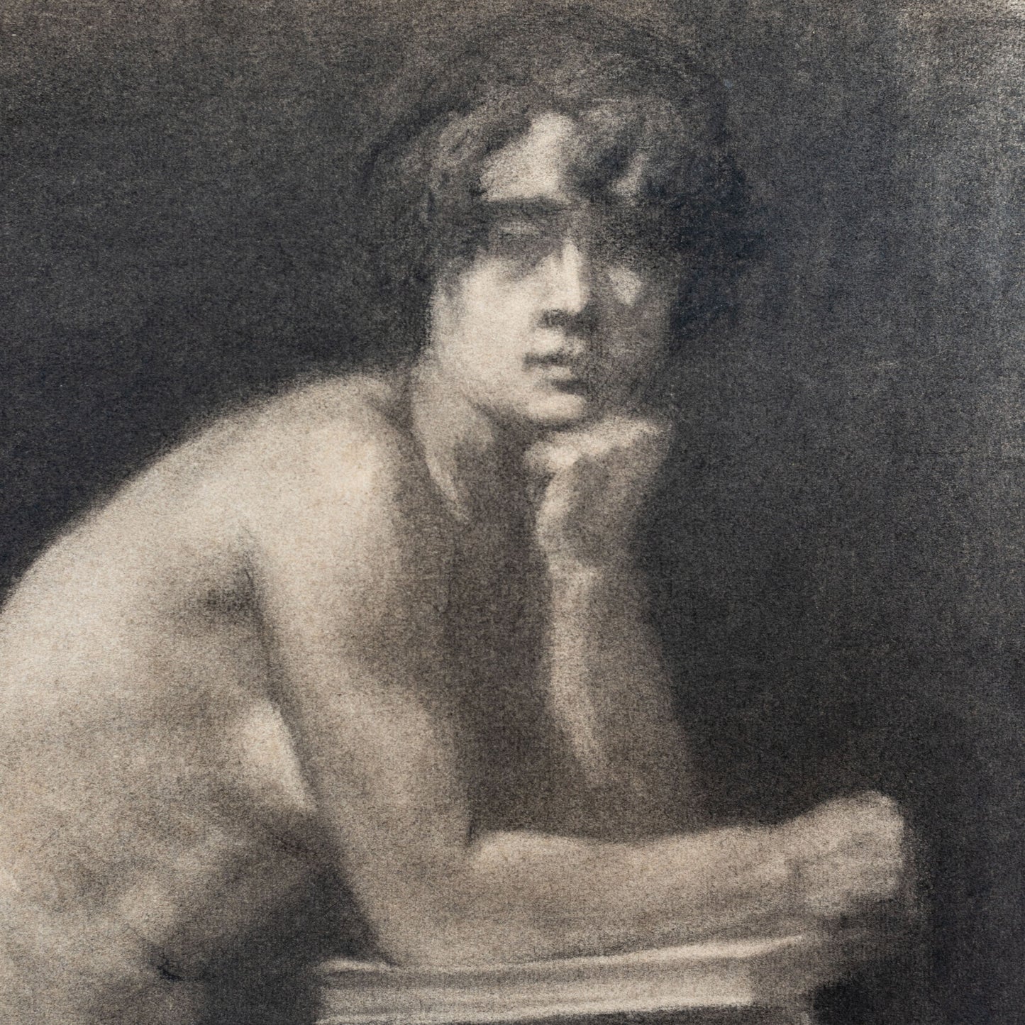 Male Nude Study – Artist Presently Unidentified