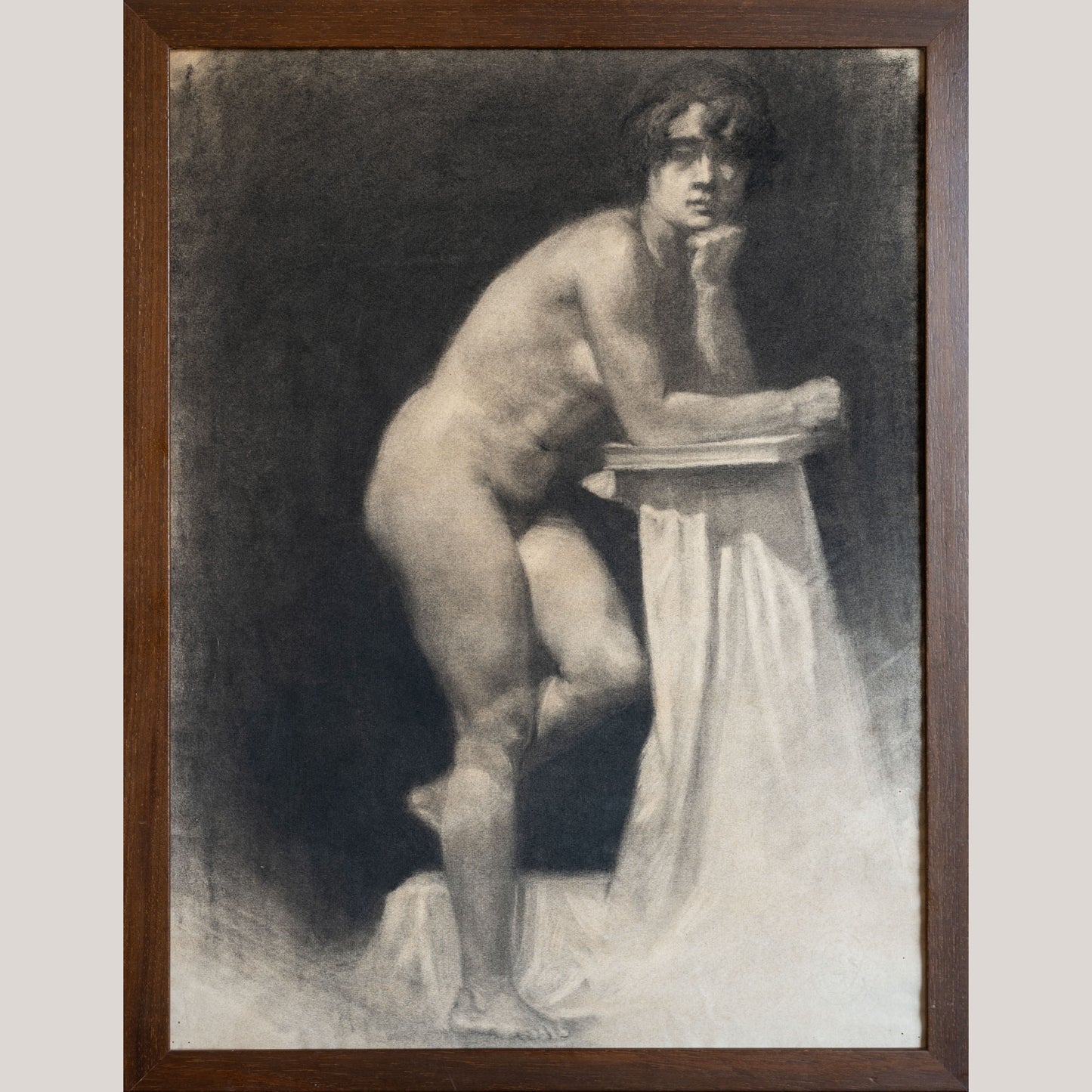 Male Nude Study – Artist Presently Unidentified