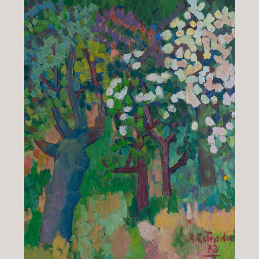 A. Estrada | Blossom | Vintage Signed Oil on Canvas
