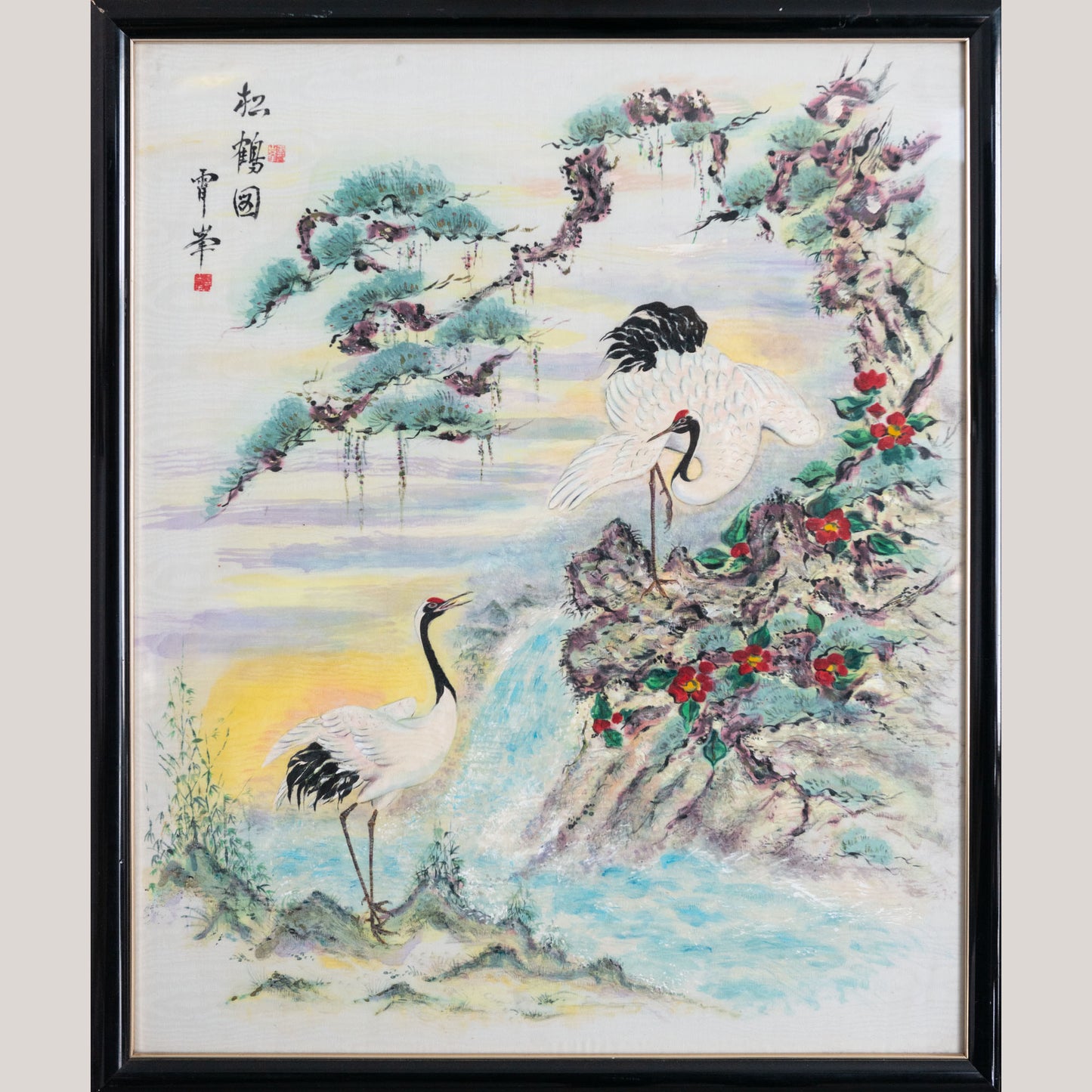 Pine and Cranes Landscape, attributed to Xue Hua