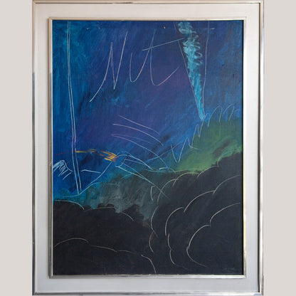 Abstract Nocturnal Composition – Signed, Artist Presently Unidentified