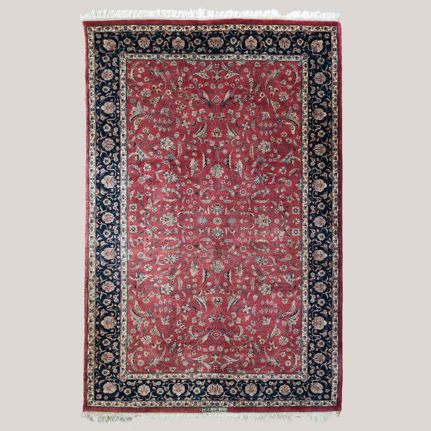 Vintage Hand-Knotted Signed Tabriz Rug, 258 × 158 cm