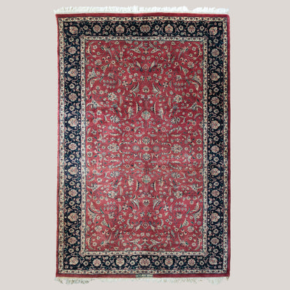 Vintage Hand-Knotted Signed Tabriz Rug, 258 × 158 cm