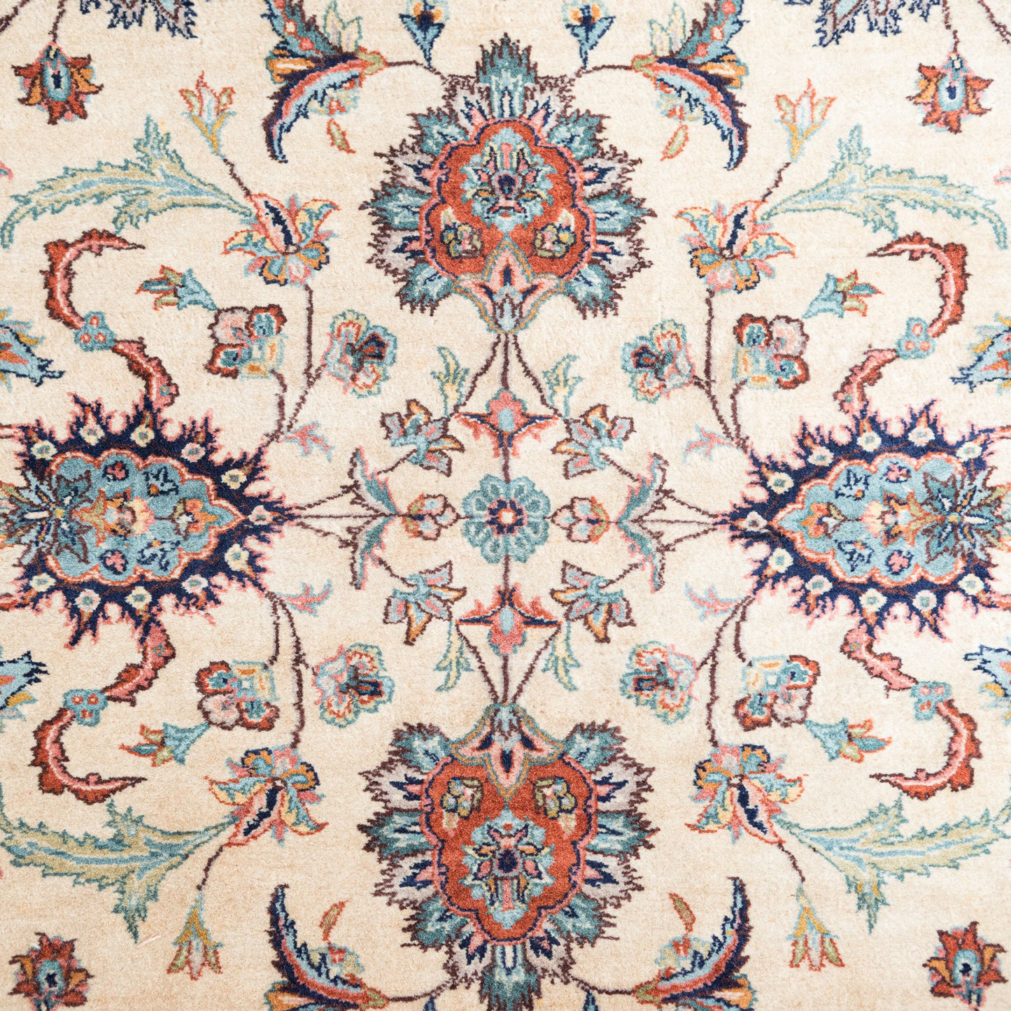 Vintage Hand-Knotted Persian Floral Rug – 339 × 247 cm
