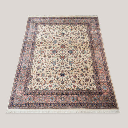 Vintage Hand-Knotted Persian Floral Rug – 339 × 247 cm