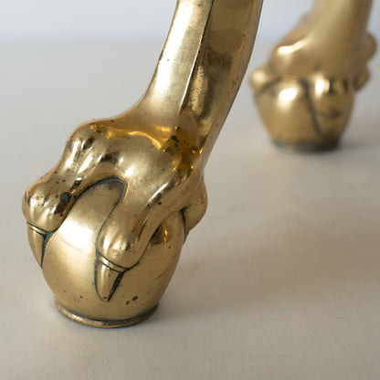 19th Century Brass Log Bin with Claw Feet