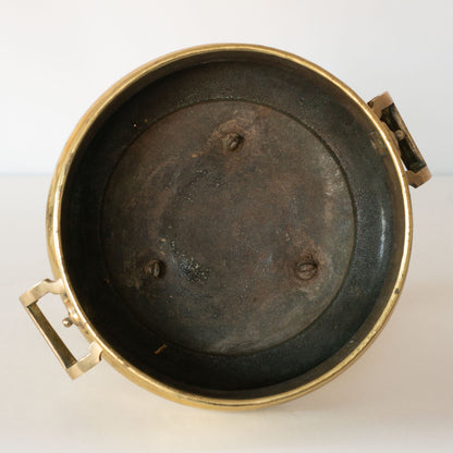 19th Century Brass Log Bin with Claw Feet