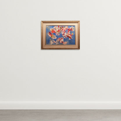 Abstract Composition in Blue and Red