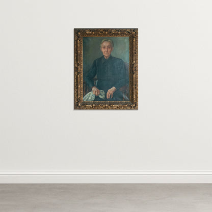 Portrait of an Elderly Woman – Magnificent Hand-Carved Gilded Frame