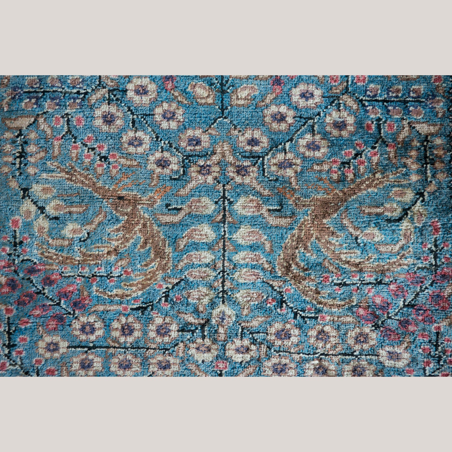 Vintage Hand-Knotted Hereke Silk Prayer Rug, Tree of Life Design – 188 × 118 cm