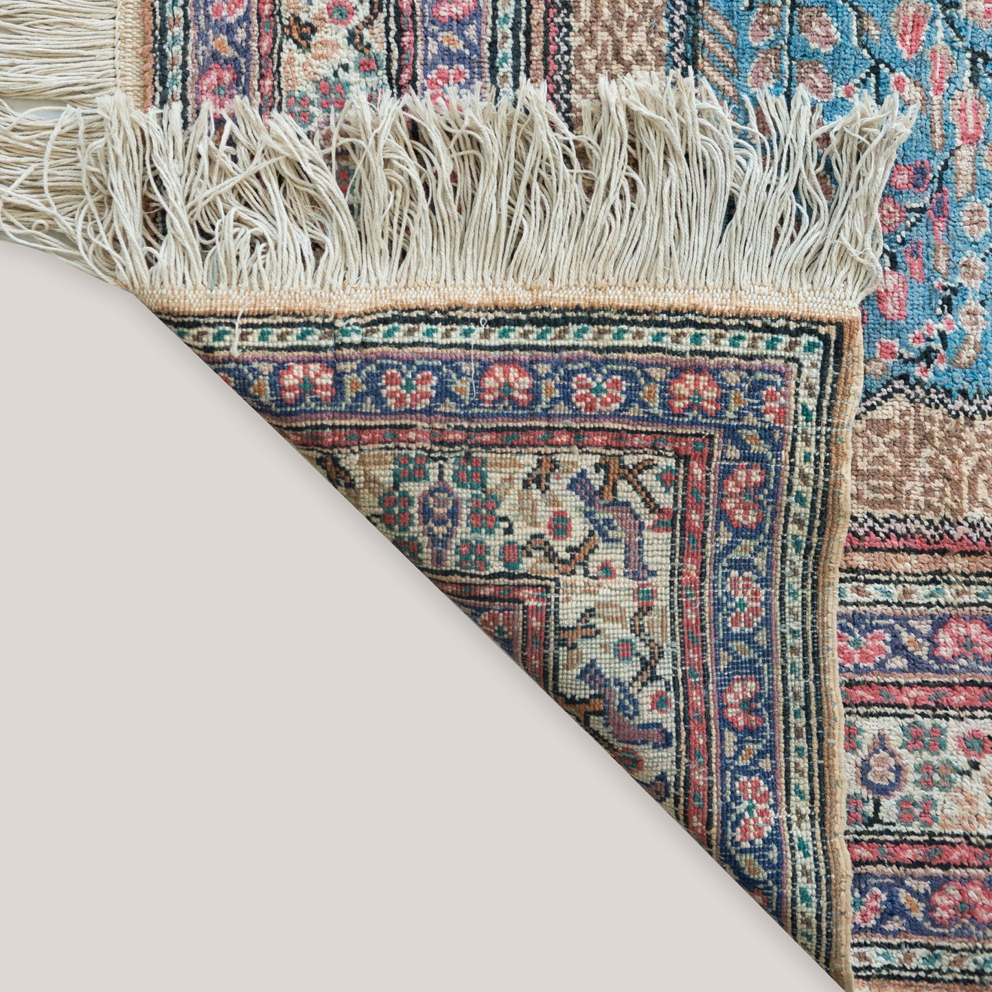 Vintage Hand-Knotted Hereke Silk Prayer Rug, Tree of Life Design – 188 × 118 cm