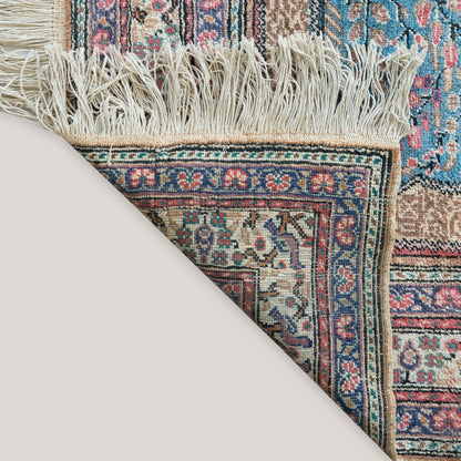 Vintage Hand-Knotted Hereke Silk Prayer Rug, Tree of Life Design – 188 × 118 cm