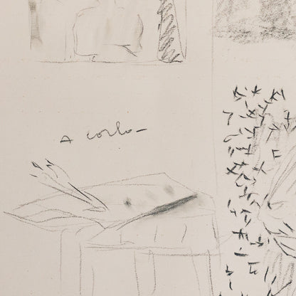 Portrait Study – Unidentified Artist 1962 – Original Modernist Sketch