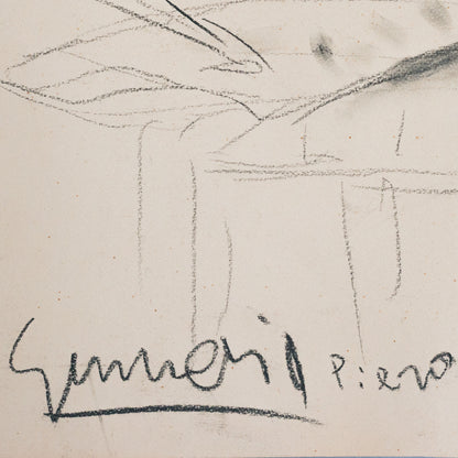 Portrait Study – Unidentified Artist 1962 – Original Modernist Sketch