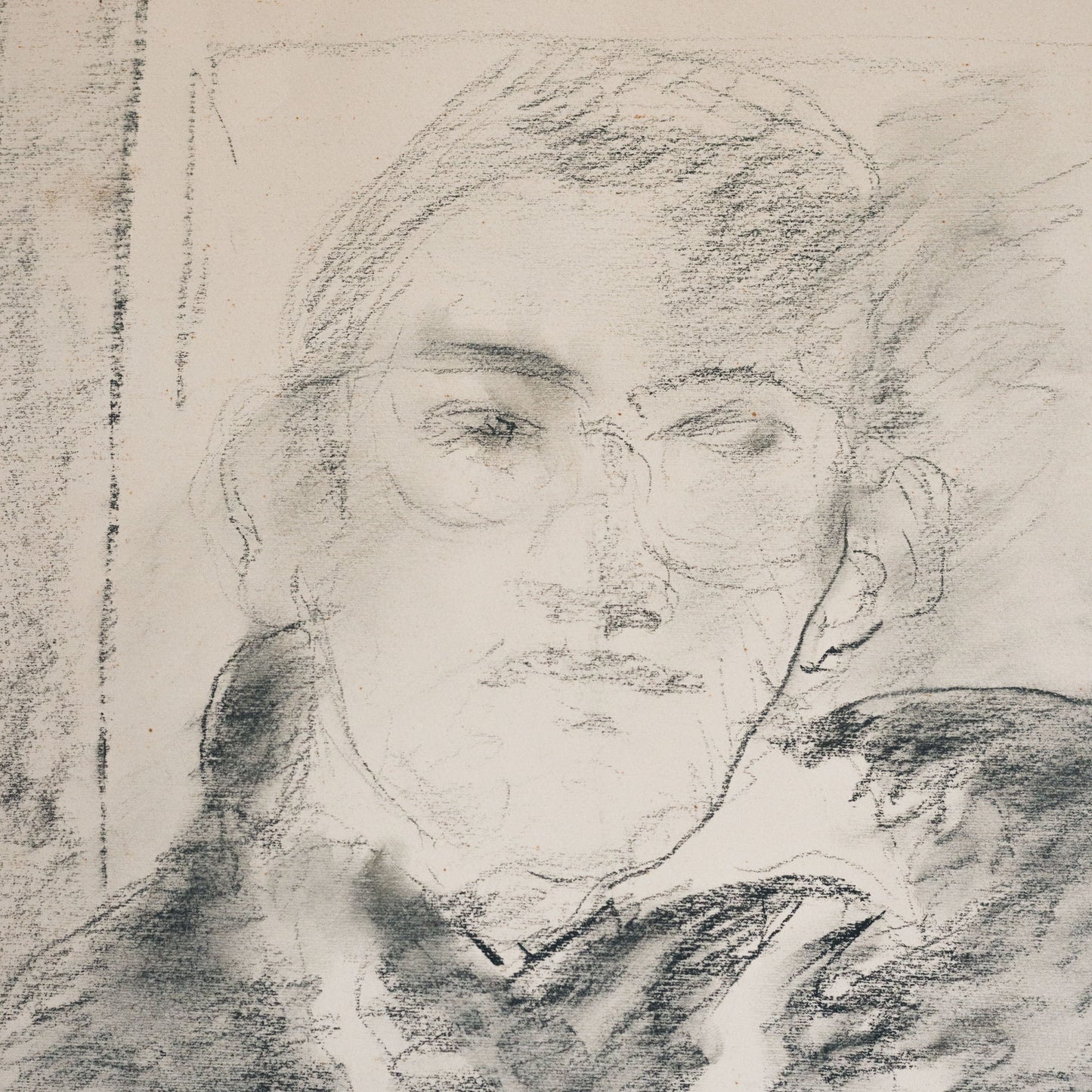 Portrait Study – Unidentified Artist 1962 – Original Modernist Sketch