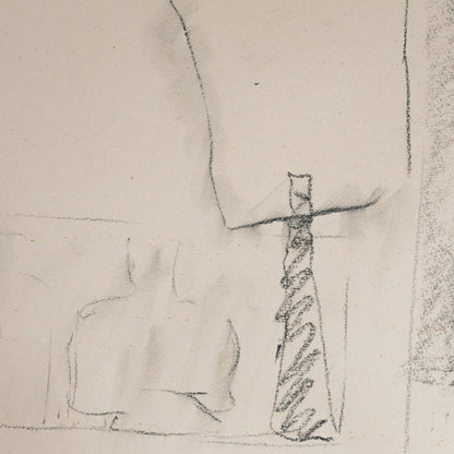 Portrait Study – Unidentified Artist 1962 – Original Modernist Sketch