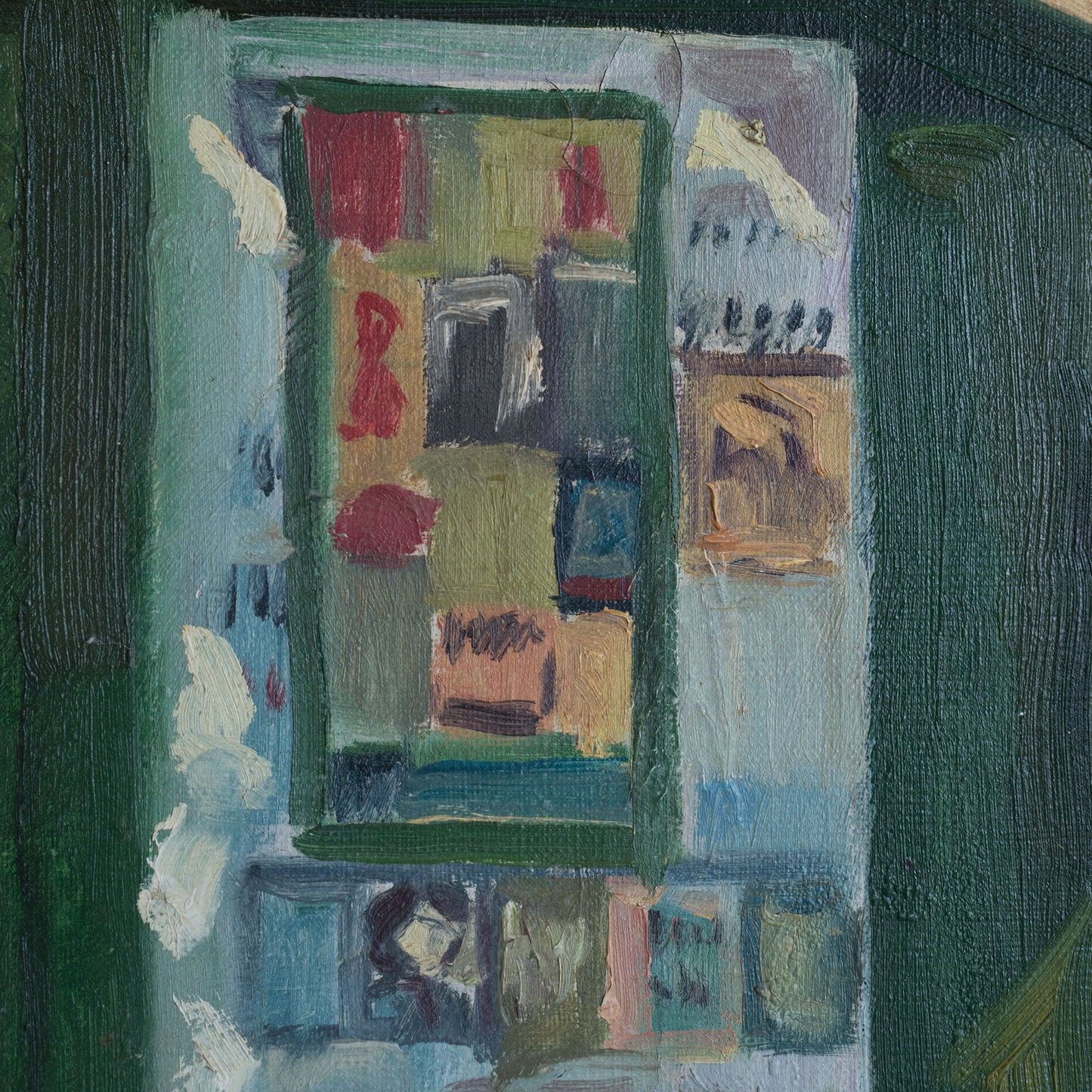Vintage European Street Scene with Newspaper Kiosk | Possibly Signed Català | Oil on Canvas