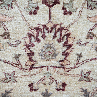 Vintage Indo-Persian Floral Rug | Ivory Ground with Burgundy Border | 273 × 187 cm
