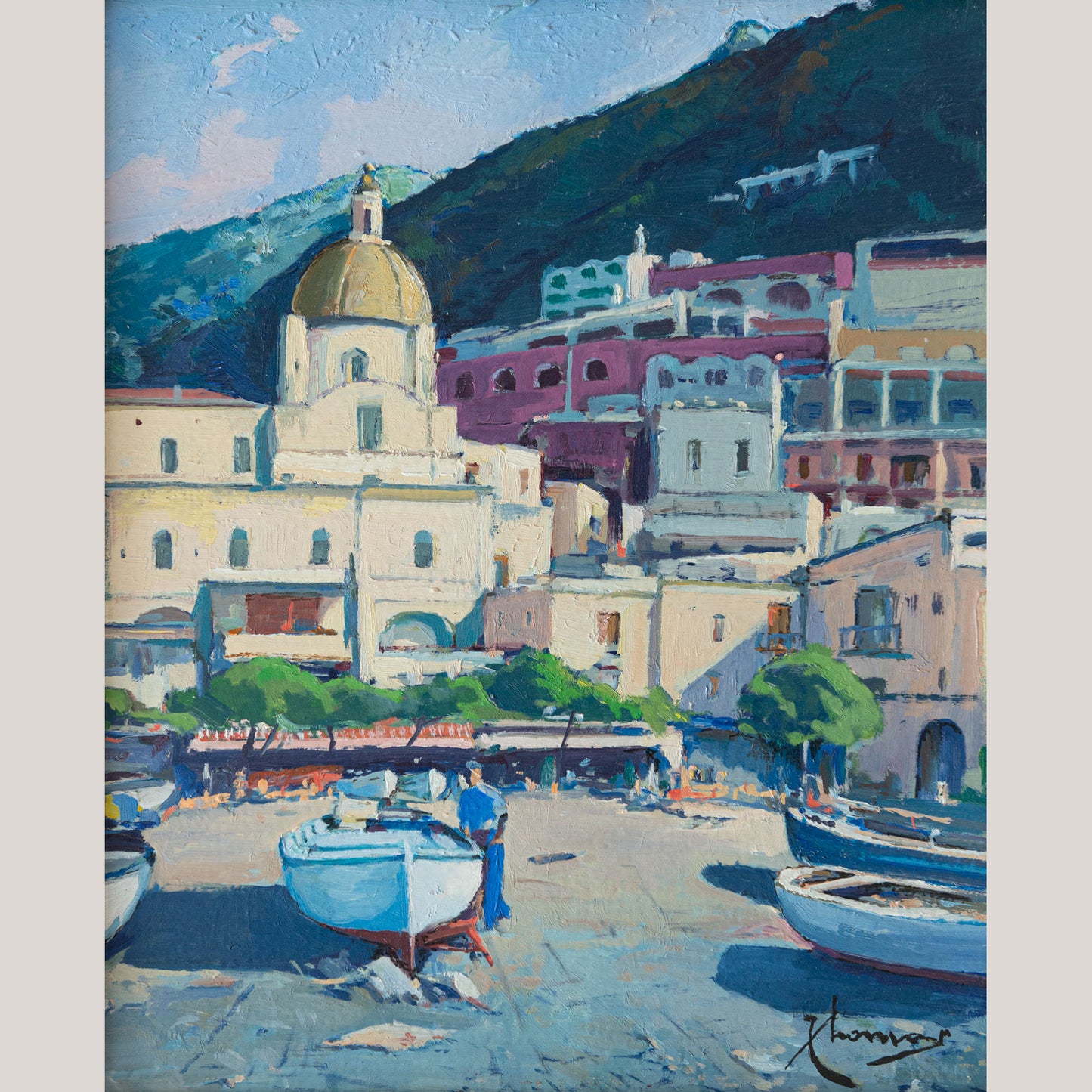 Positano and Valldemossa Two Post Impressionist Landscapes - Signed