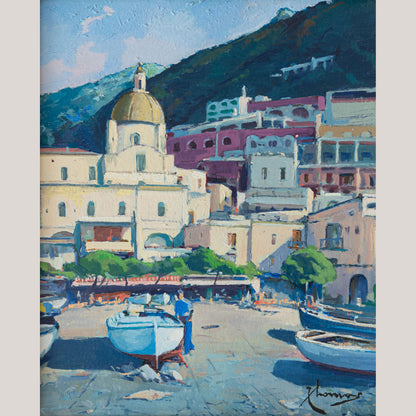 Positano and Valldemossa Two Post Impressionist Landscapes - Signed