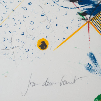 Abstract Geometric Compositions – Pair of Signed Vintage Framed Limited Edition Lithographs