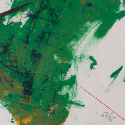 Abstract Geometric Compositions – Pair of Signed Vintage Framed Limited Edition Lithographs