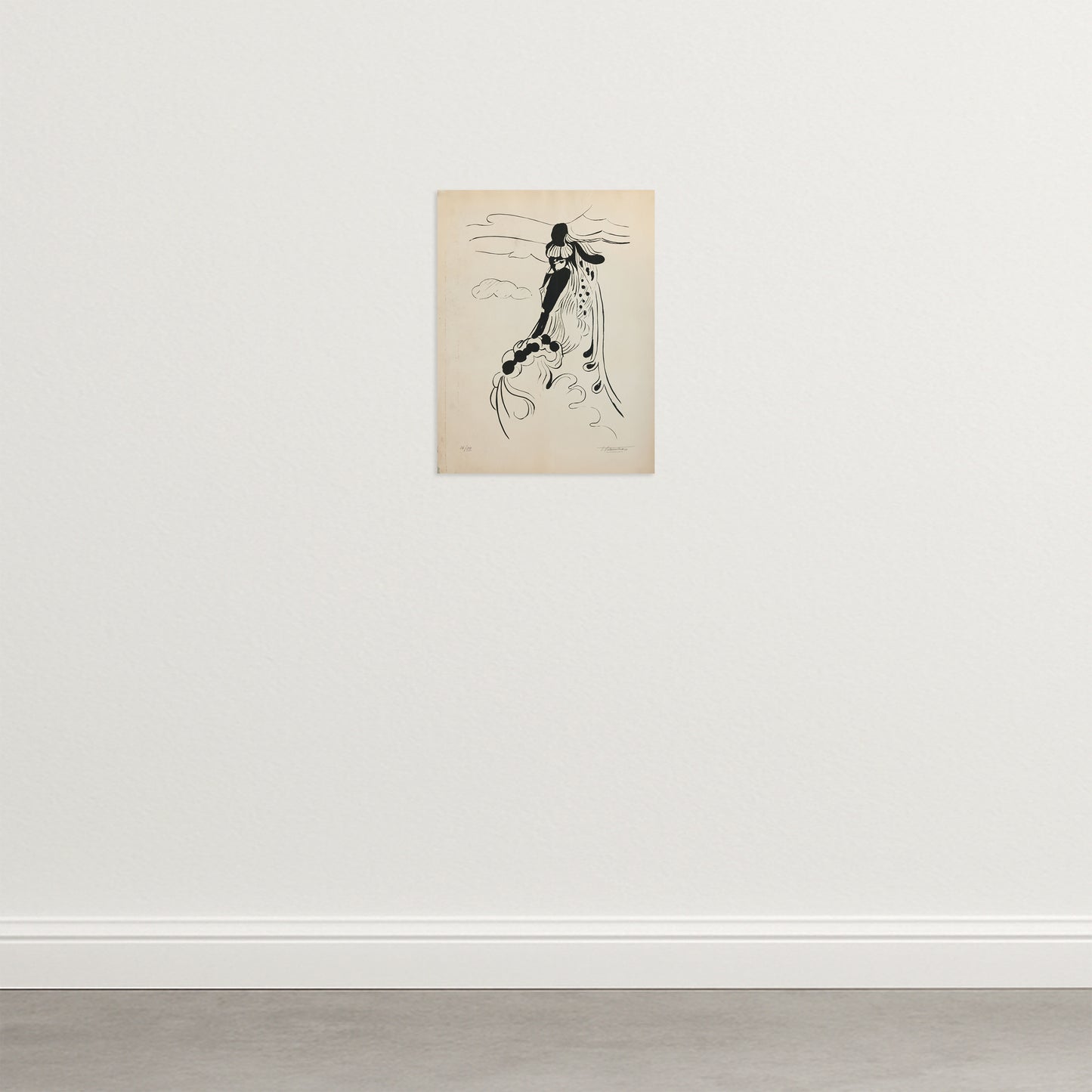 Aubrey Beardsley–Inspired Stylistic Limited Edition Silkscreen by Teresa Vilarrubias
