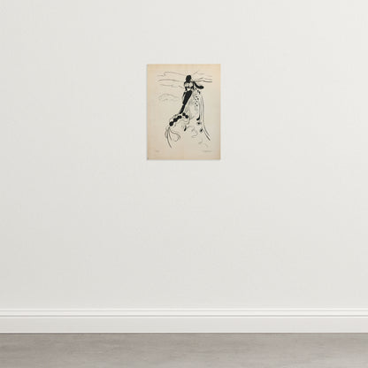 Aubrey Beardsley–Inspired Stylistic Limited Edition Silkscreen by Teresa Vilarrubias