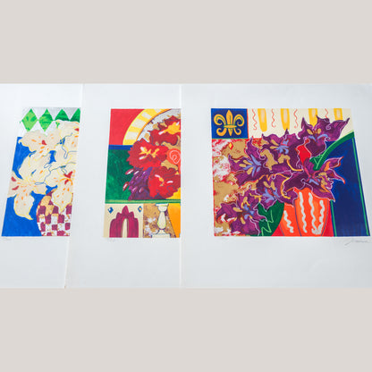 Floral Still Life Serigraphs (Set of Three) by Liz Jardine