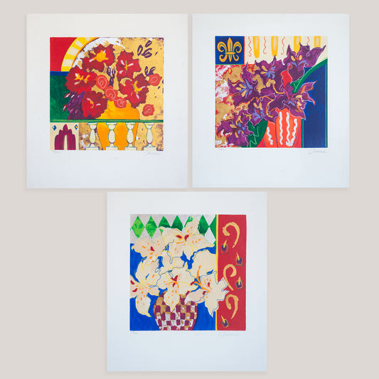 Floral Still Life Serigraphs (Set of Three) by Liz Jardine