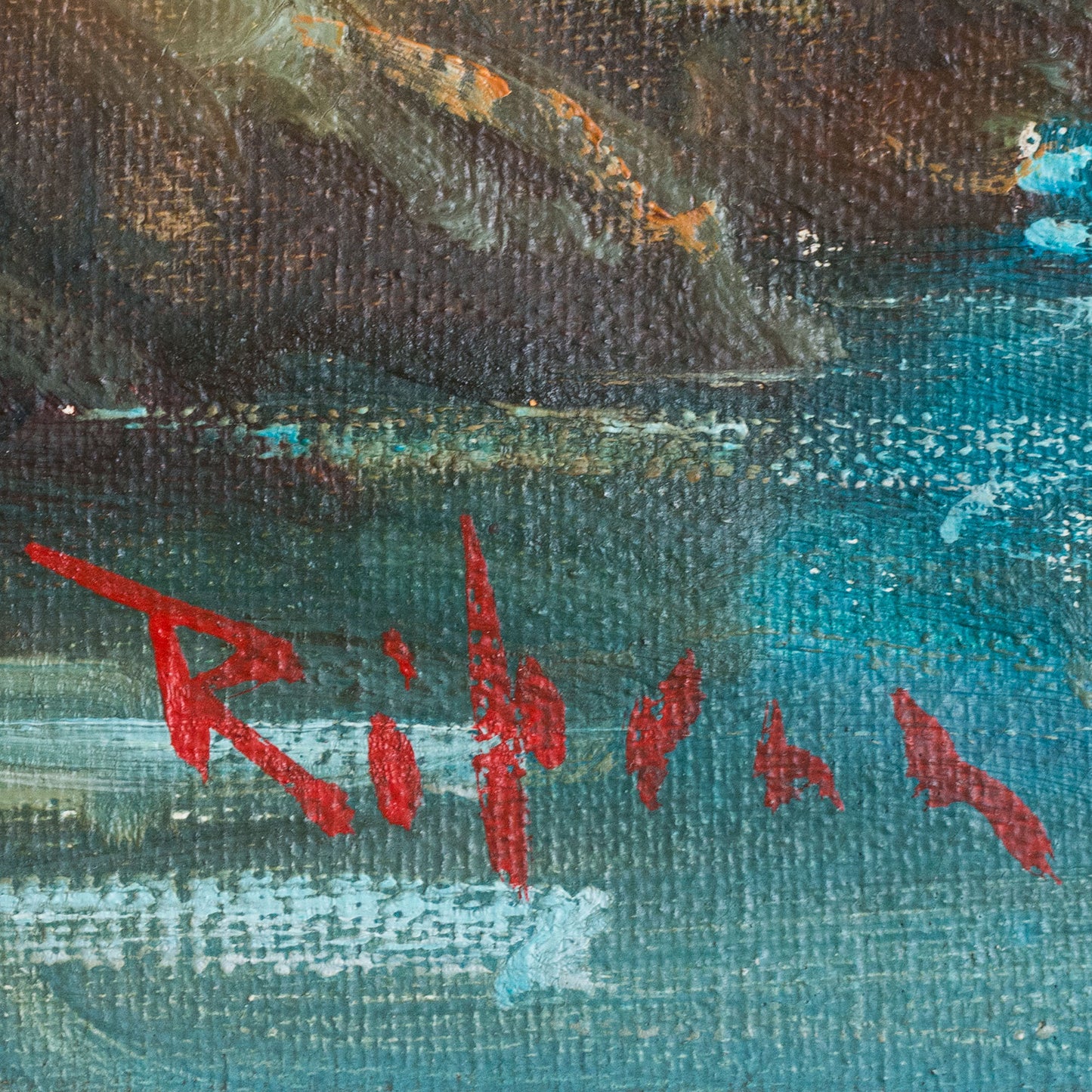 Port of Llança Coastal Harbour Scene, Signed Oil on Canvas
