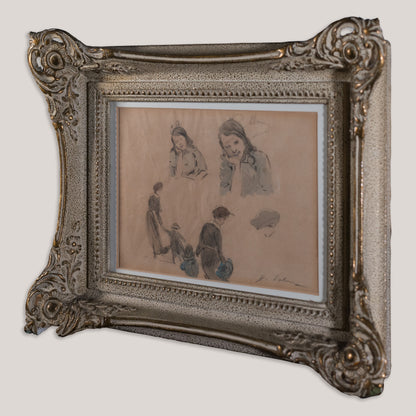 Framed  Signed Pencil Figure Studies
