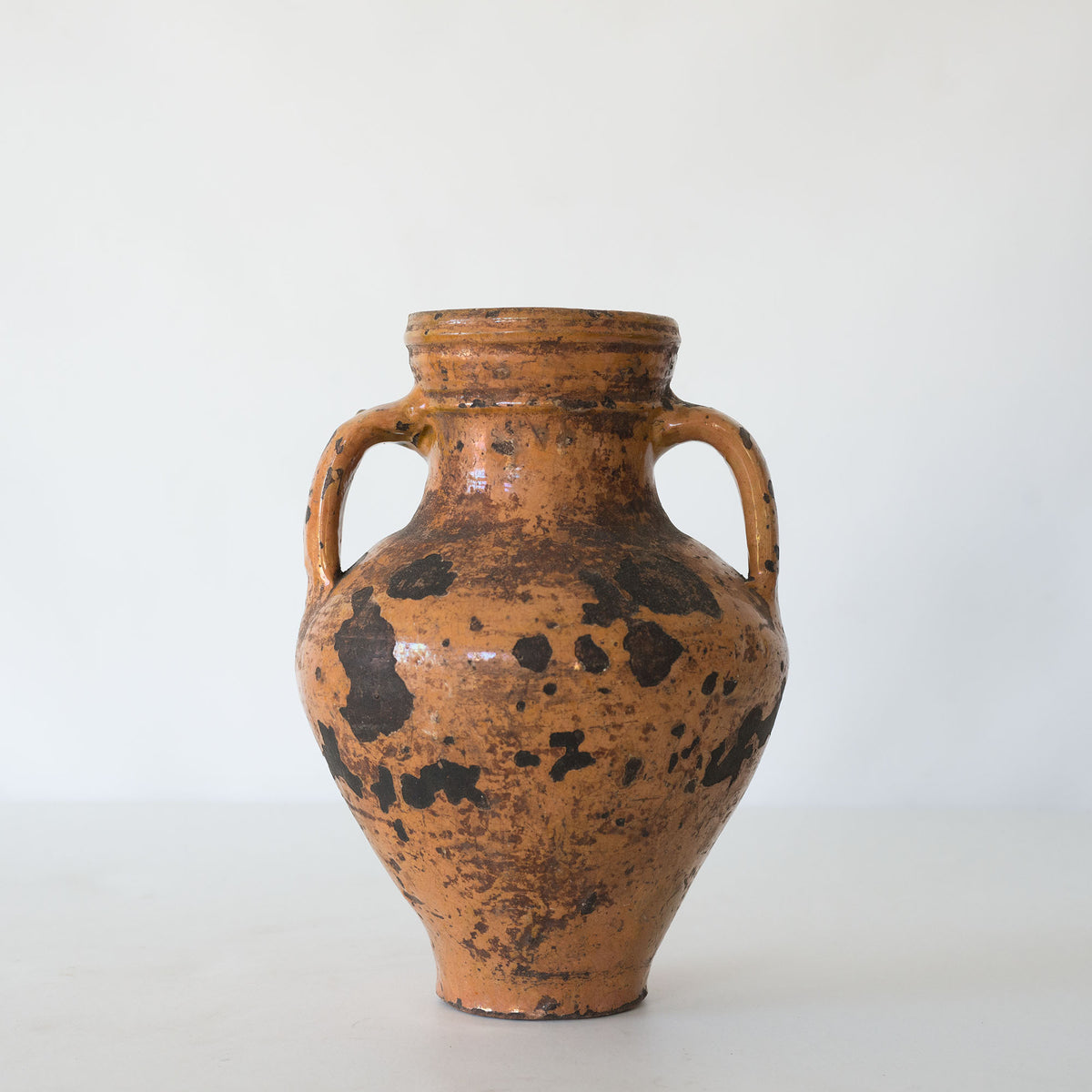 18th or 19th Century Terracotta Vase with Ochre Glaze