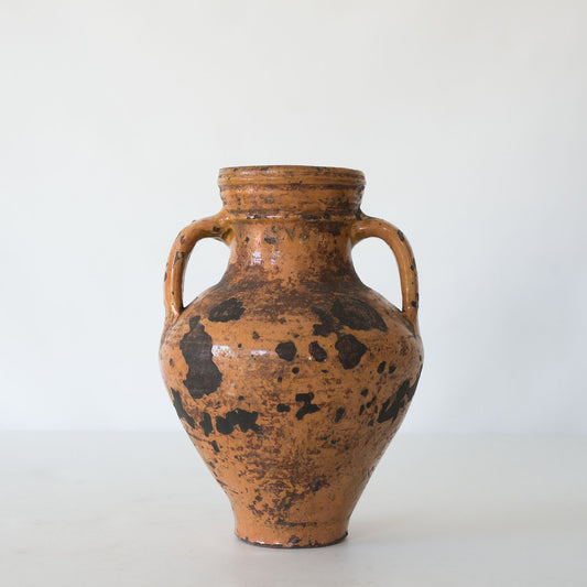 18th or 19th Century Terracotta Vase with Ochre Glaze