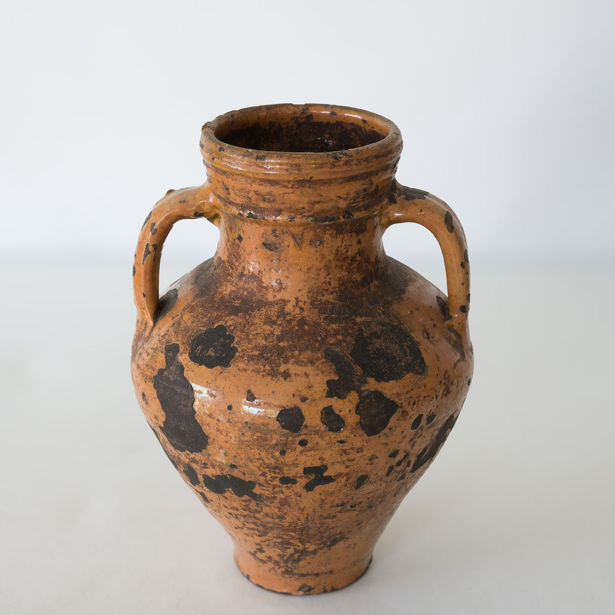 18th or 19th Century Terracotta Vase with Ochre Glaze