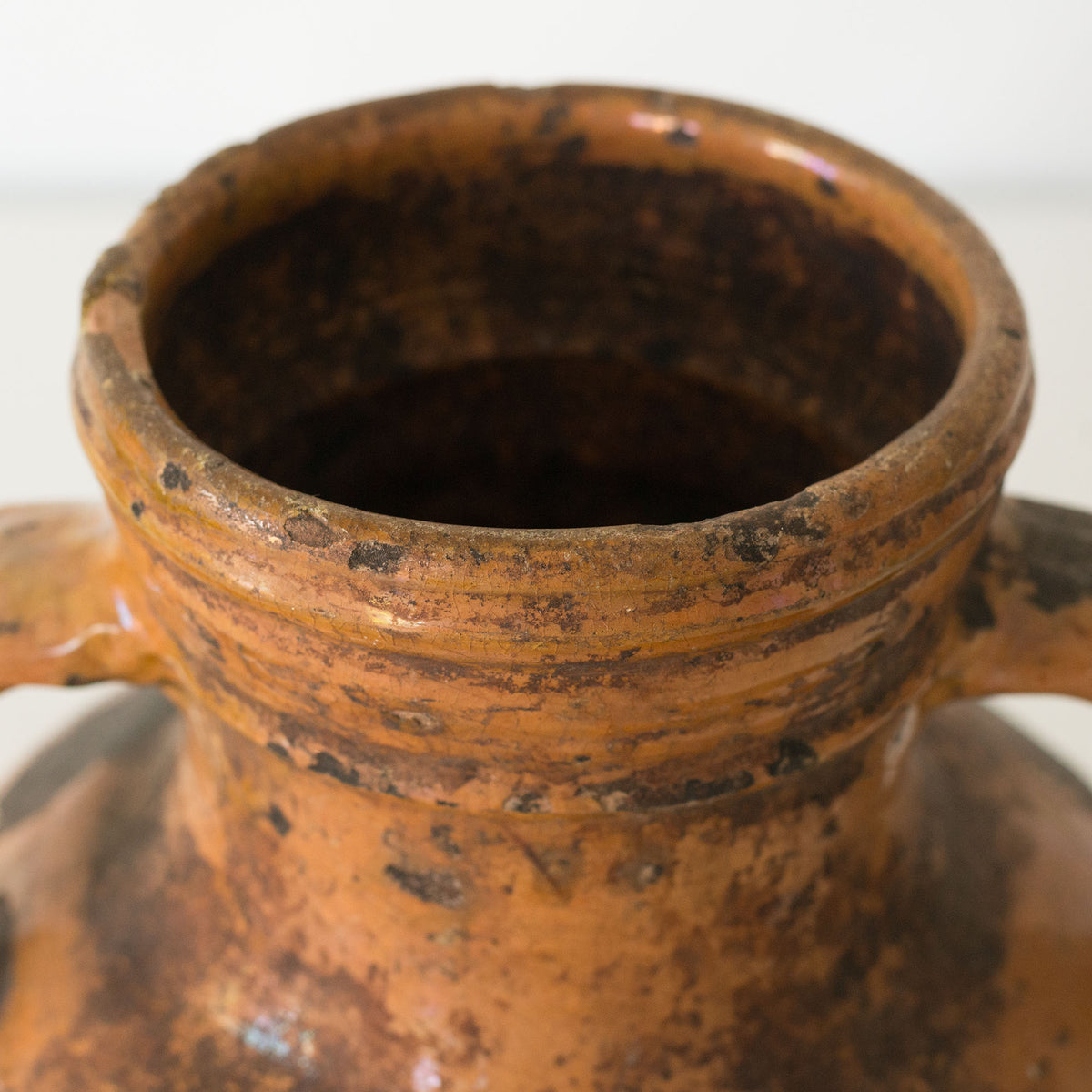 18th or 19th Century Terracotta Vase with Ochre Glaze