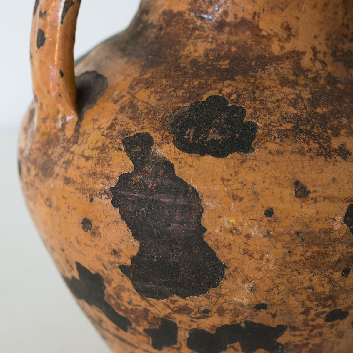 18th or 19th Century Terracotta Vase with Ochre Glaze