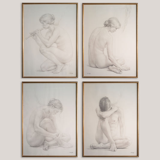 Large Framed Original Drawings - LLUÍS GALLART Y GARCIA (1922-1985).