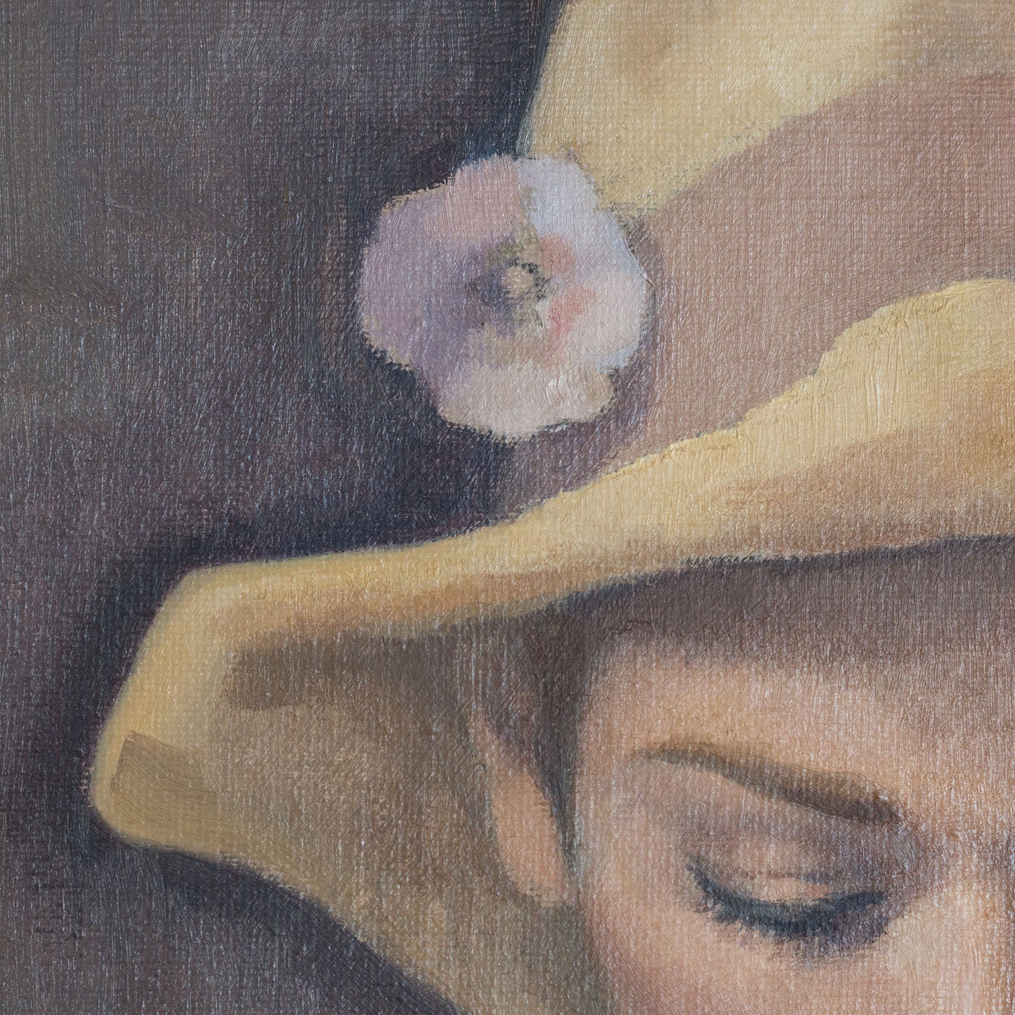 Girl Playing Recorder –Signed Oil on Canvas