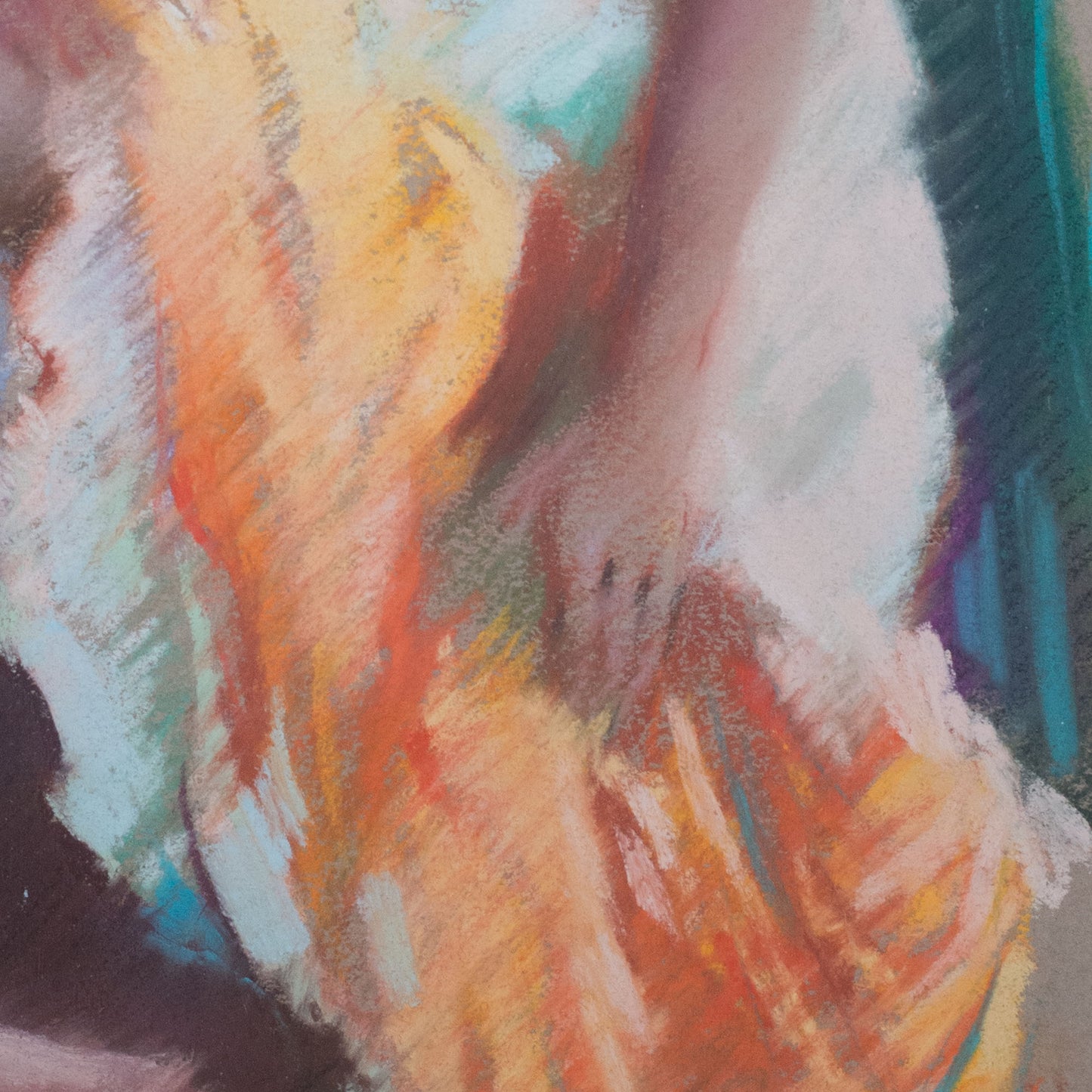 Lady and Child Vintage Pastel Study - Signed