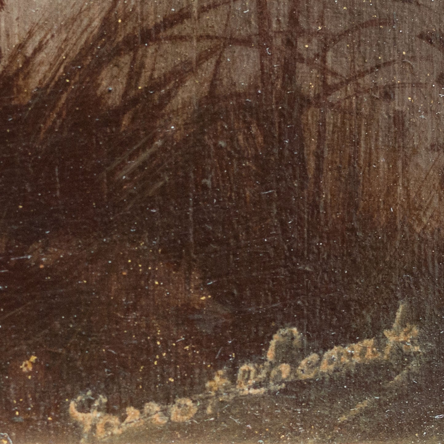 Wooded River Landscape at Sunset - Signed