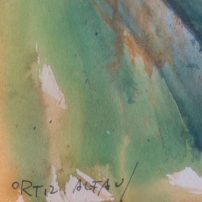 Rafael Ortiz Alfau - Harbour Rooftops -  Cubist Impressionist Influenced Painting