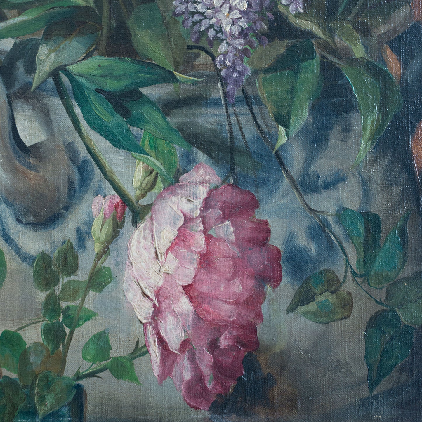 Floral Still Life in Vase - Signed and Dated  - Oil on Canvas